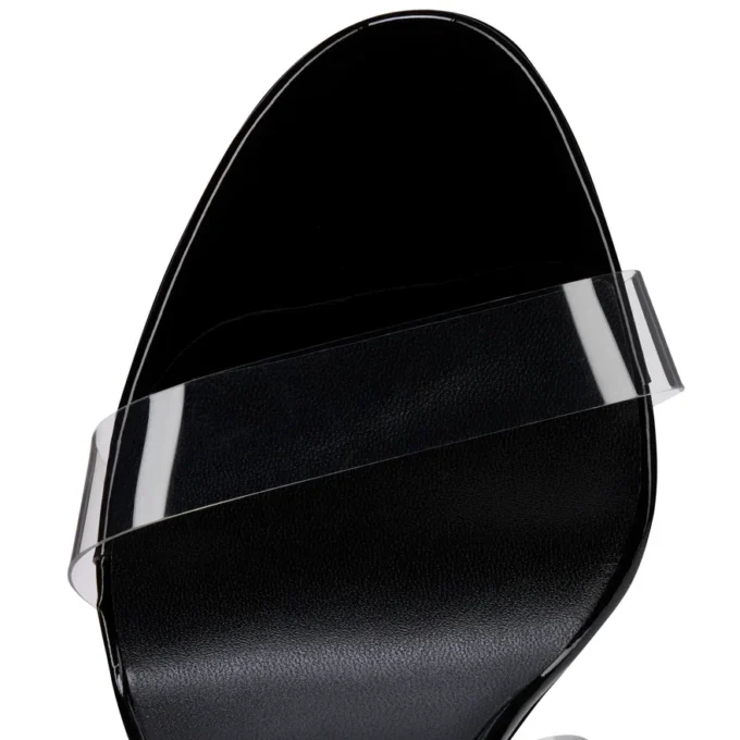 Just Nothing Alta – Mules da 150 mm – TPU e pelle di vitello verniciata – Nero – Donna