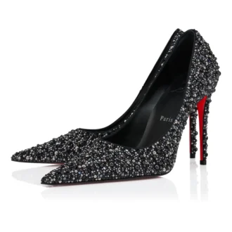 Kate Max Perla – Décolleté da 100 mm – Raso crêpe, strass e perle – Nero – Donna Kate Max Perla – Décolleté da 100 mm – Raso crêpe, strass e perle – Nero – Donna