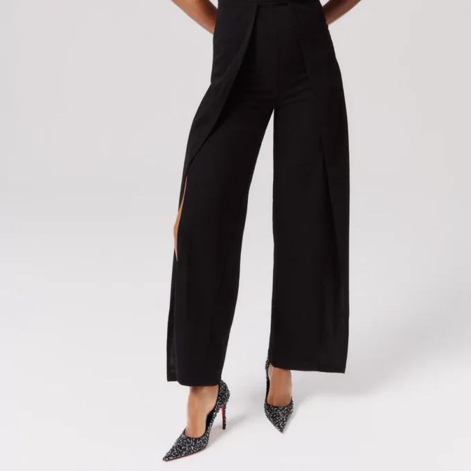 Kate Max Perla – Décolleté da 100 mm – Raso crêpe, strass e perle – Nero – Donna Kate Max Perla – Décolleté da 100 mm – Raso crêpe, strass e perle – Nero – Donna
