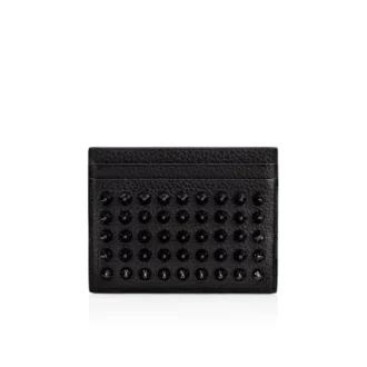 Kios – Portacarte – Pelle di vitello e borchie – Nero