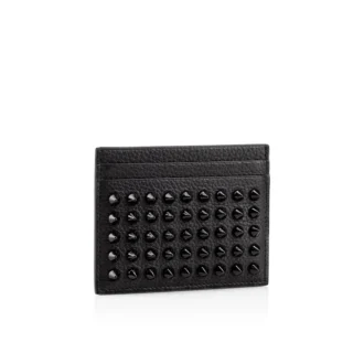 Kios – Portacarte – Pelle di vitello e borchie – Nero