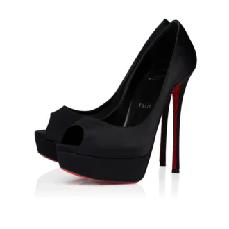 Lady Peep Suola Strass – Décolleté da 150 mm – Raso crêpe – Nero – Donna Lady Peep Suola Strass – Décolleté da 150 mm – Raso crêpe – Nero – Donna