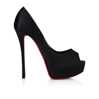 Lady Peep Suola Strass – Décolleté da 150 mm – Raso crêpe – Nero – Donna Lady Peep Suola Strass – Décolleté da 150 mm – Raso crêpe – Nero – Donna
