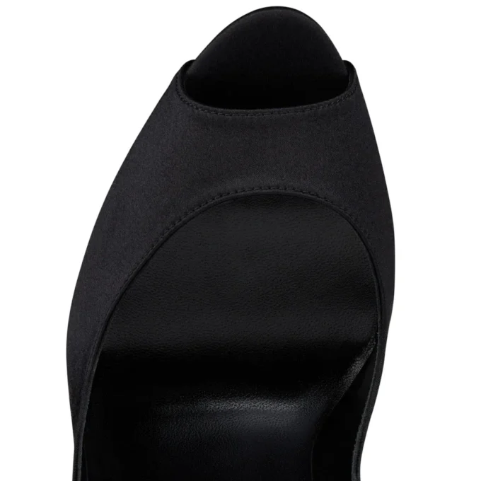 Lady Peep Suola Strass – Décolleté da 150 mm – Raso crêpe – Nero – Donna Lady Peep Suola Strass – Décolleté da 150 mm – Raso crêpe – Nero – Donna