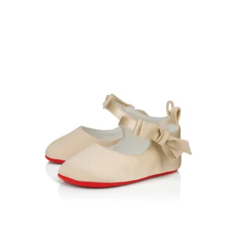 Lou Babe – Ballerine – Raso crepe – Beige pastello – Bambini