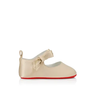Lou Babe – Ballerine – Raso crepe – Beige pastello – Bambini