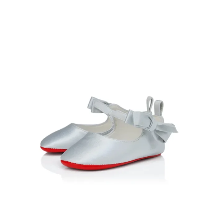 Lou Babe – Ballerine – Raso crepe – Blu pastello – Neonato Lou Babe – Ballerine – Raso crepe – Blu pastello – Neonato