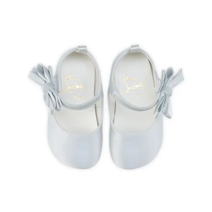 Lou Babe – Ballerine – Raso crepe – Blu pastello – Neonato Lou Babe – Ballerine – Raso crepe – Blu pastello – Neonato