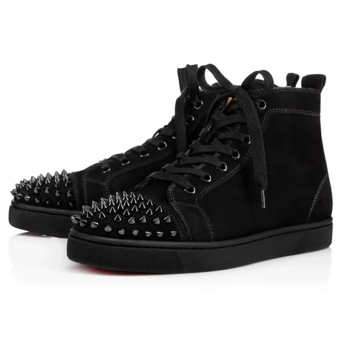 Lou Spikes – Sneakers alte – Pelle scamosciata e borchie – Nero – Uomo Lou Spikes – Sneakers alte – Pelle scamosciata e borchie – Nero – Uomo