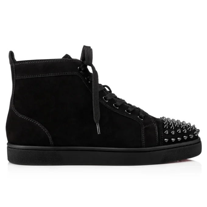 Lou Spikes – Sneakers alte – Pelle scamosciata e borchie – Nero – Uomo Lou Spikes – Sneakers alte – Pelle scamosciata e borchie – Nero – Uomo