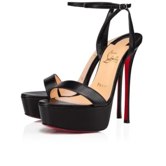 Loubi Queen Alta – Décolleté 150 mm – Pelle nappa – Nero – Donna