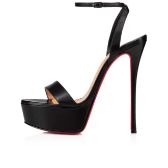 Loubi Queen Alta – Décolleté 150 mm – Pelle nappa – Nero – Donna