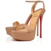 Loubi Queen Alta – Sandali con cinturini da 150 mm – Pelle nappa – Blush – Donna