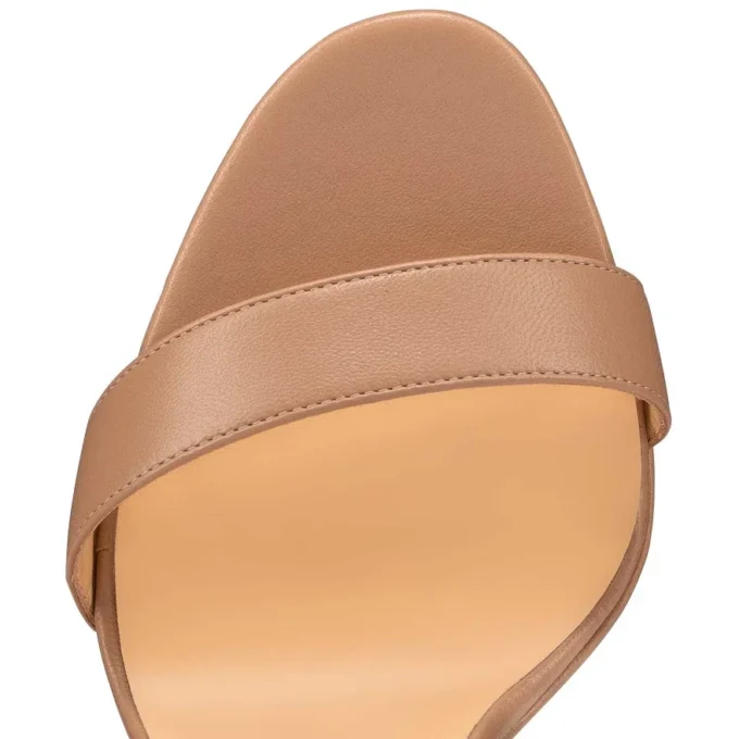 Loubi Queen Alta – Sandali con cinturini da 150 mm – Pelle nappa – Blush – Donna