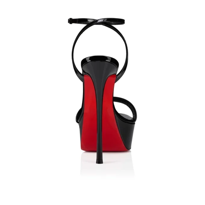 Loubi Queen Alta – Sandali con cinturini da 150 mm – Pelle verniciata – Nero – Donna Loubi Queen Alta – Sandali con cinturini da 150 mm – Pelle verniciata – Nero – Donna