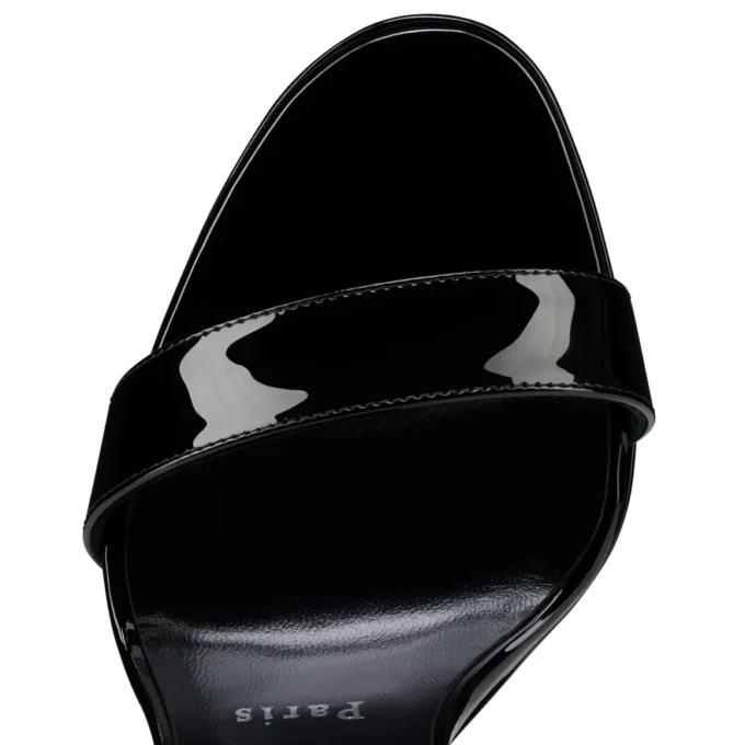 Loubi Queen Alta – Sandali con cinturini da 150 mm – Pelle verniciata – Nero – Donna Loubi Queen Alta – Sandali con cinturini da 150 mm – Pelle verniciata – Nero – Donna