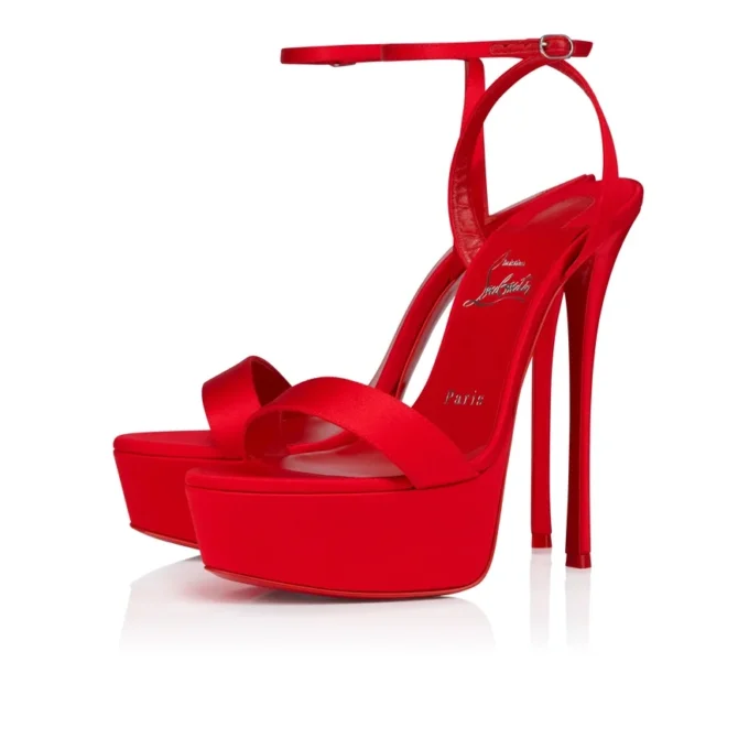 Loubi Queen Alta – Sandali con cinturini da 150 mm – Raso crêpe – Loubi – Donna Loubi Queen Alta – Sandali con cinturini da 150 mm – Raso crêpe – Loubi – Donna