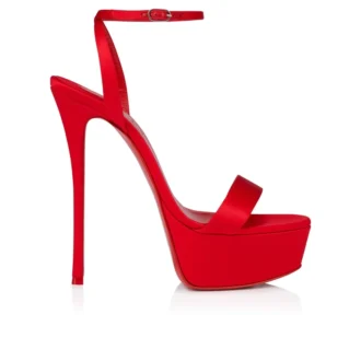 Loubi Queen Alta – Sandali con cinturini da 150 mm – Raso crêpe – Loubi – Donna