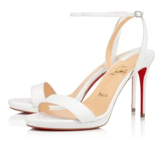 Loubi Queen – Sandali con cinturini da 100 mm – Pelle nappa – Bianco – Donna Loubi Queen – Sandali con cinturini da 100 mm – Pelle nappa – Bianco – Donna