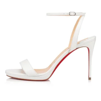 Loubi Queen – Sandali con cinturini da 100 mm – Pelle nappa – Bianco – Donna Loubi Queen – Sandali con cinturini da 100 mm – Pelle nappa – Bianco – Donna