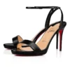 Loubi Queen – Sandali con cinturini da 100 mm – Pelle nappa – Nero – Donna