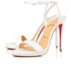 Loubi Queen – Sandali da 120 mm – Pelle di agnello nappa – Bianco