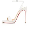 Loubi Queen – Sandali da 120 mm – Pelle di agnello nappa – Bianco