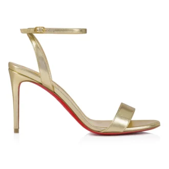 Loubigirl – Sandali con cinturini 85 mm – Pelle – Platino – Donna