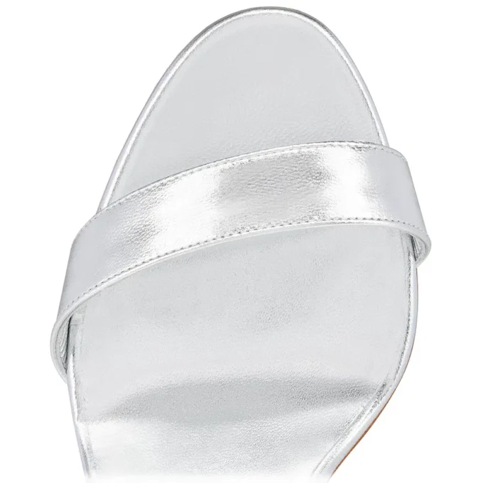 Loubigirl – Sandali con cinturini da 85 mm – Pelle iridescente – Argento – Donna Loubigirl – Sandali con cinturini da 85 mm – Pelle iridescente – Argento – Donna