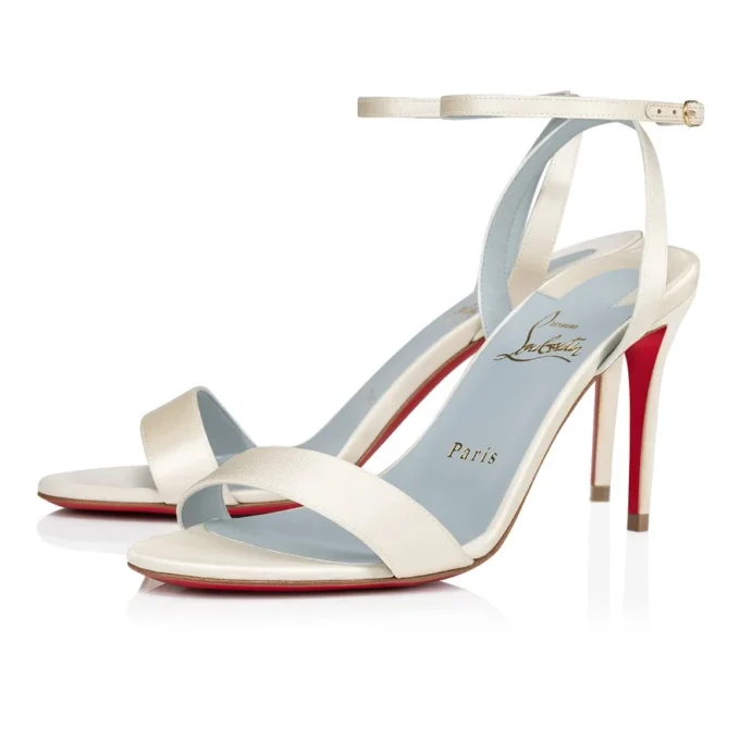 Loubigirl – Sandali con cinturini da 85 mm – Raso crepe – bianco sporco – Donna Loubigirl – Sandali con cinturini da 85 mm – Raso crepe – bianco sporco – Donna