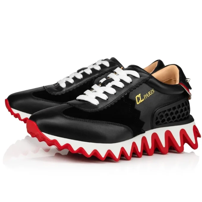 Loubishark – Sneakers – Pelle di vitello e veau velours – Nero – Donna