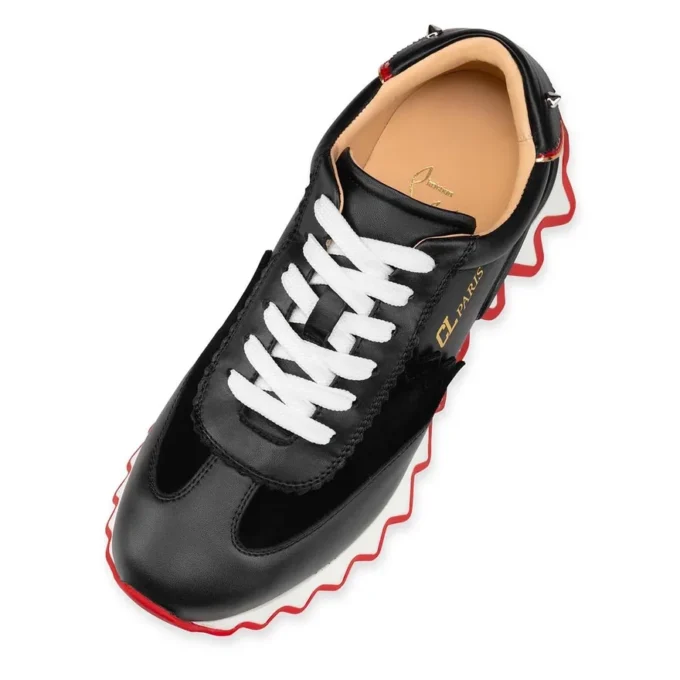 Loubishark – Sneakers – Pelle di vitello e veau velours – Nero – Donna