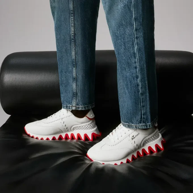 Loubishark – Sneakers – Pelle di vitello, neoprene e gomma – Bianco – Uomo Loubishark – Sneakers – Pelle di vitello, neoprene e gomma – Bianco – Uomo