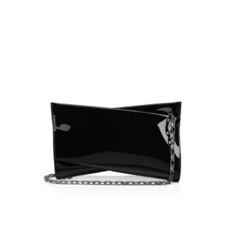 Loubitwist – Pochette – Pelle verniciata – Nero