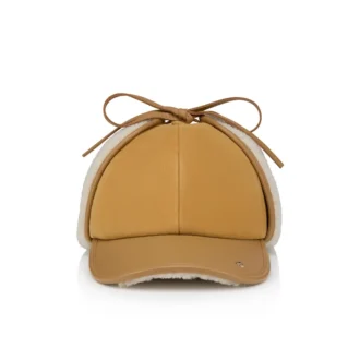 Loubiwood – Cappellino – Pelle di agnello nappa e shearling – Beige