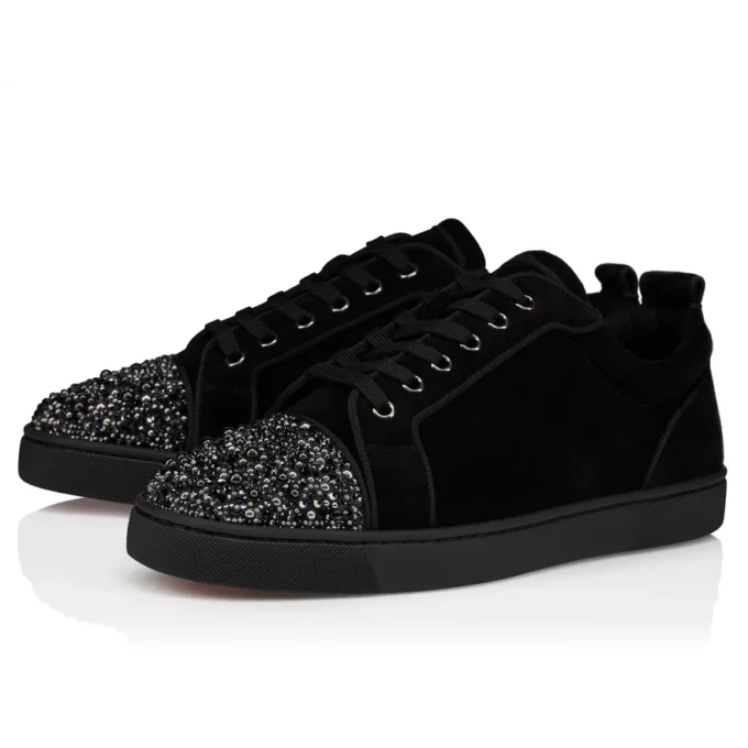 Louis Jr P Perla – Sneakers – Pelle di vitello scamosciata e strass – Nero – Uomo Louis Jr P Perla – Sneakers – Pelle di vitello scamosciata e strass – Nero – Uomo
