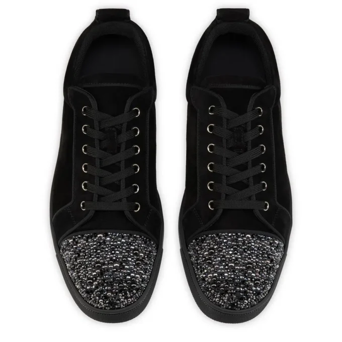 Louis Jr P Perla – Sneakers – Pelle di vitello scamosciata e strass – Nero – Uomo Louis Jr P Perla – Sneakers – Pelle di vitello scamosciata e strass – Nero – Uomo