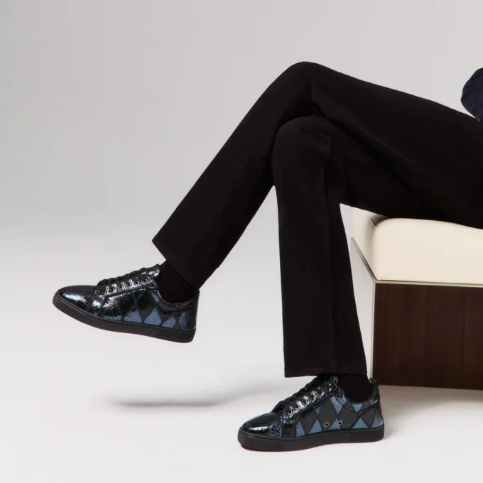 Louis Junior – Sneakers – Patchwork in pelle di serpente d’acqua – Nero – Uomo