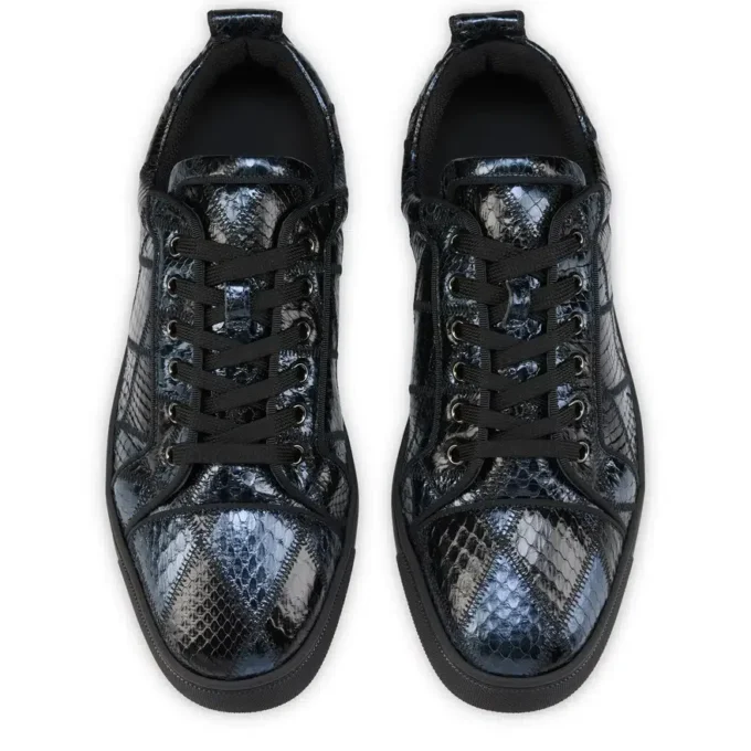 Louis Junior – Sneakers – Patchwork in pelle di serpente d’acqua – Nero – Uomo