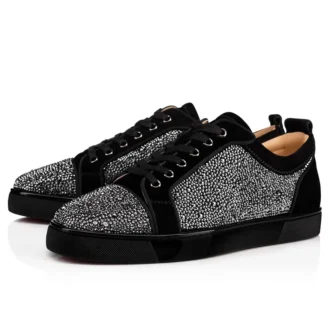 Louis Junior Strass – Sneakers – Pelle di vitello scamosciata e strass – Nero – Uomo Louis Junior Strass – Sneakers – Pelle di vitello scamosciata e strass – Nero – Uomo