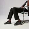 Louis Junior Strass – Sneakers – Pelle di vitello scamosciata e strass – Nero – Uomo