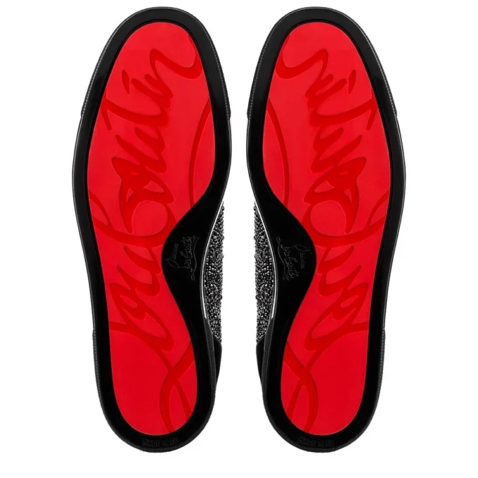 Louis Junior Strass – Sneakers – Pelle di vitello scamosciata e strass – Nero – Uomo