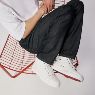 Louis – Sneakers alte – Pelle di vitello – Bianco – Uomo