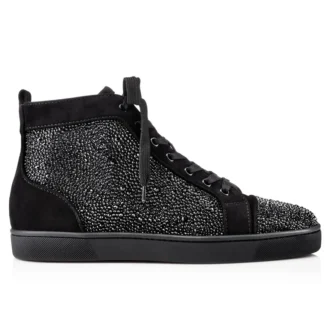 Louis Strass – Sneakers – Pelle di vitello scamosciata e strass – Nero – Uomo Louis Strass – Sneakers – Pelle di vitello scamosciata e strass – Nero – Uomo