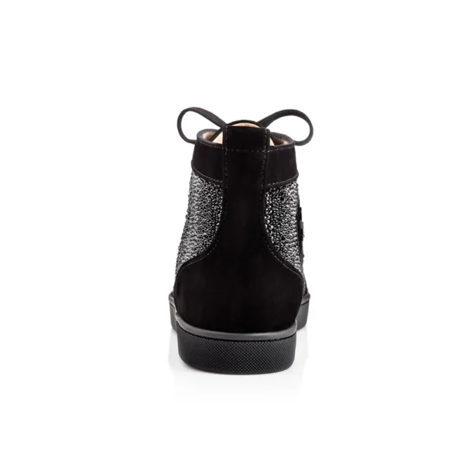 Louis Strass – Sneakers – Pelle di vitello scamosciata e strass – Nero – Uomo Louis Strass – Sneakers – Pelle di vitello scamosciata e strass – Nero – Uomo