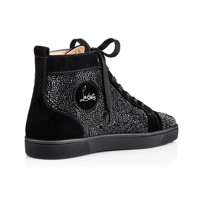 Louis Strass – Sneakers – Pelle di vitello scamosciata e strass – Nero – Uomo Louis Strass – Sneakers – Pelle di vitello scamosciata e strass – Nero – Uomo