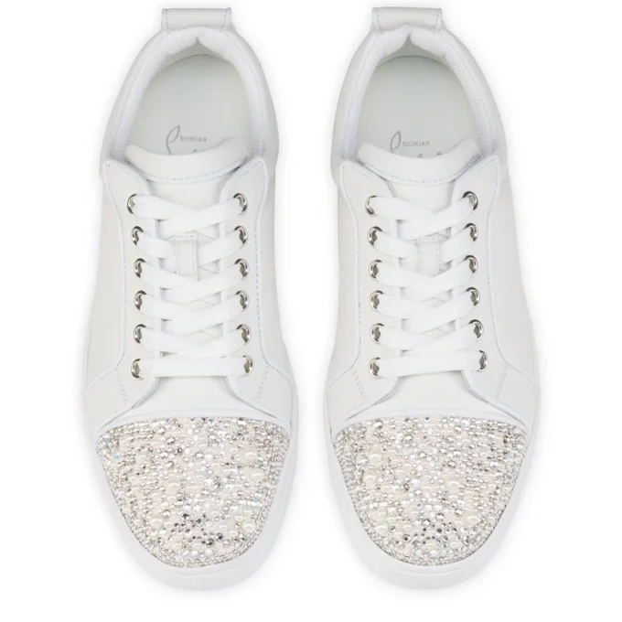 Louise Junior Perla – Sneakers – Raso crepe, pelle di vitello e perle – Bianco – Donna Louise Junior Perla – Sneakers – Raso crepe, pelle di vitello e perle – Bianco – Donna