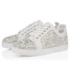 Louiseperla – Sneakers – Raso crepe, pelle di vitello, strass e perle – Bianco – Donna