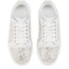Louiseperla – Sneakers – Raso crepe, pelle di vitello, strass e perle – Bianco – Donna