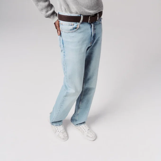 Louperla Jr – Sneakers – Raso crepe, pelle di vitello, strass e perle – Bianco – Uomo Louperla Jr – Sneakers – Raso crepe, pelle di vitello, strass e perle – Bianco – Uomo